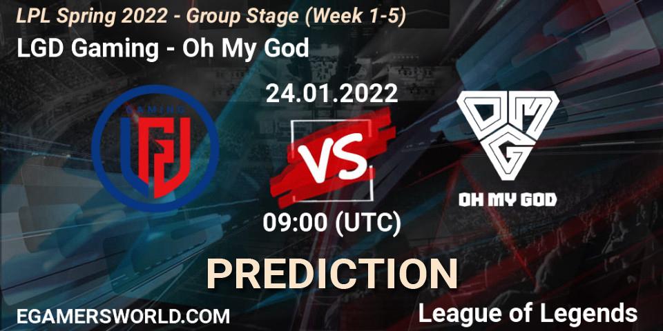 LGD Gaming - Oh My God: ennuste. 24.01.22, LoL, LPL Spring 2022 - Group Stage (Week 1-5)