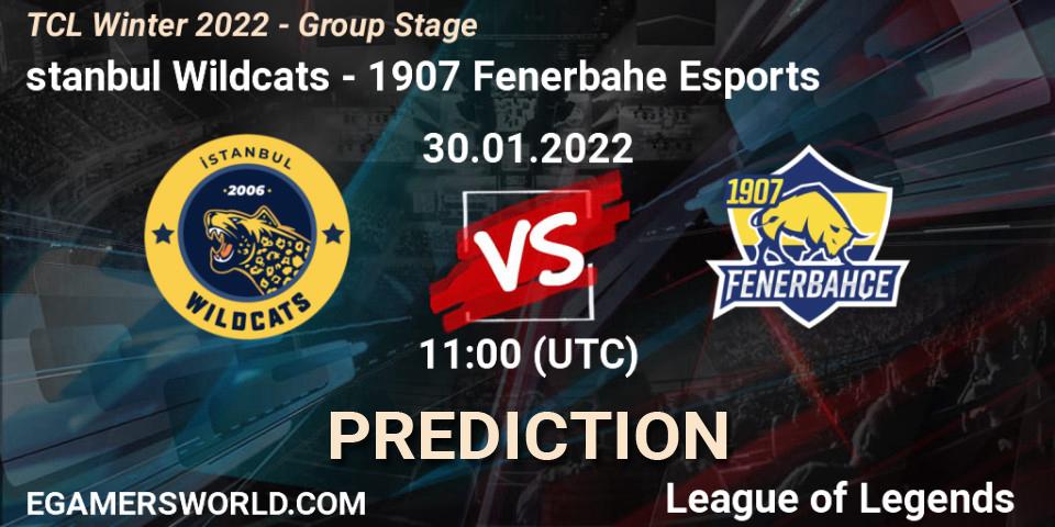 İstanbul Wildcats - 1907 Fenerbahçe Esports: ennuste. 30.01.22, LoL, TCL Winter 2022 - Group Stage