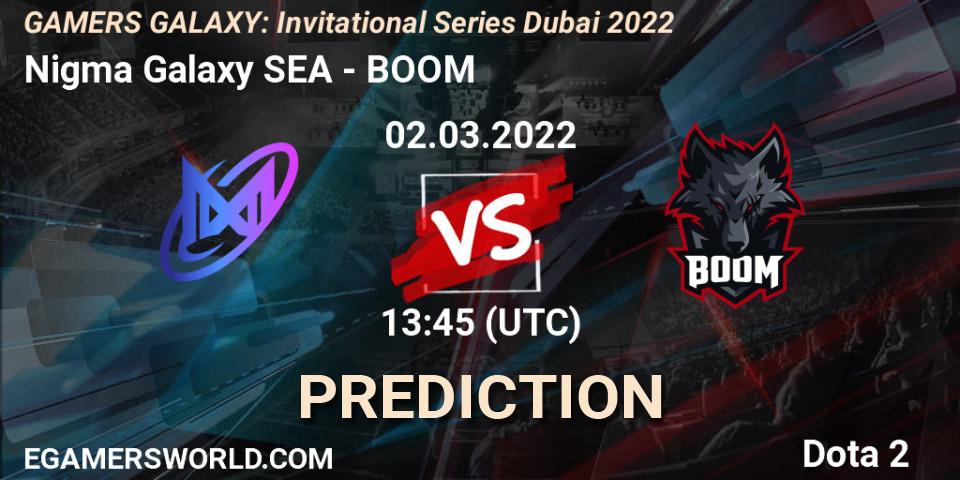 Nigma Galaxy SEA - BOOM: ennuste. 02.03.2022 at 13:21, Dota 2, GAMERS GALAXY: Invitational Series Dubai 2022