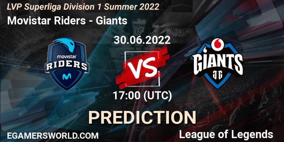 Movistar Riders - Giants: ennuste. 30.06.2022 at 17:00, LoL, LVP Superliga Division 1 Summer 2022