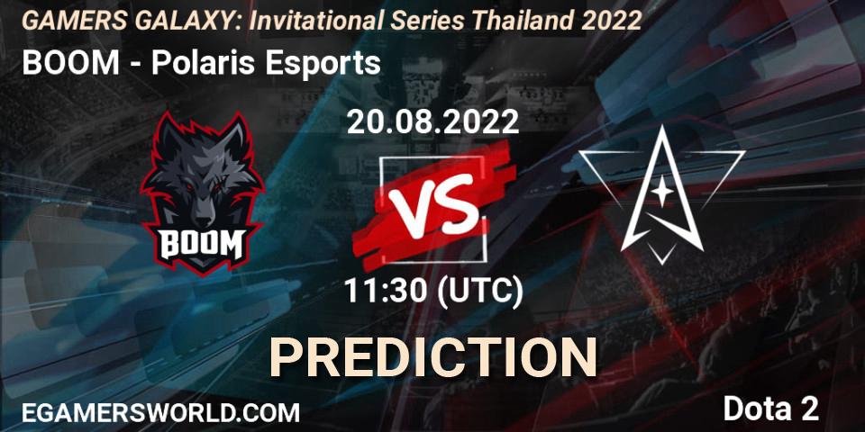 BOOM - Polaris Esports: ennuste. 20.08.22, Dota 2, GAMERS GALAXY: Invitational Series Thailand 2022