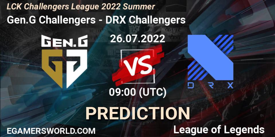 Gen.G Challengers - DRX Challengers: ennuste. 26.07.2022 at 09:00, LoL, LCK Challengers League 2022 Summer
