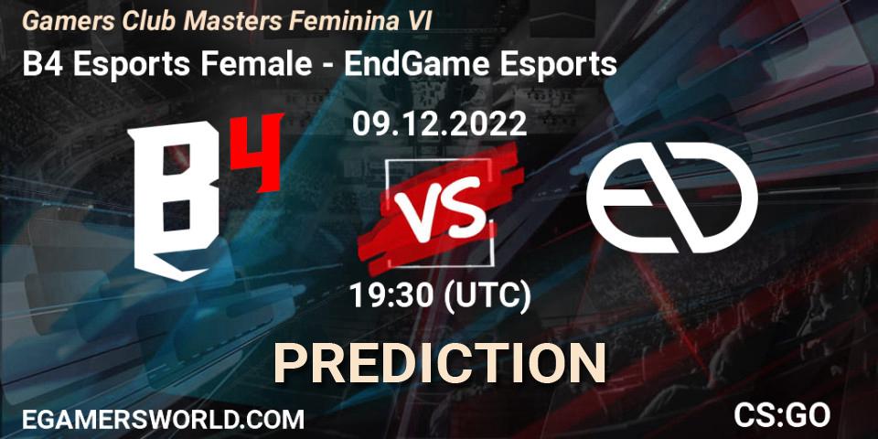 B4 Esports Female - EndGame Esports: ennuste. 09.12.22, CS2 (CS:GO), Gamers Club Masters Feminina VI