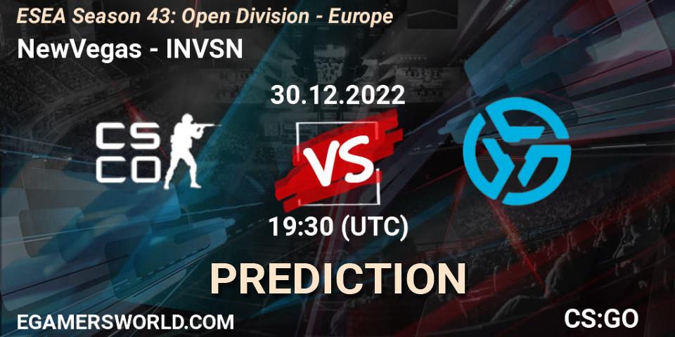 NewVegas - INVSN: ennuste. 30.12.2022 at 19:30, Counter-Strike (CS2), ESEA Season 43: Open Division - Europe