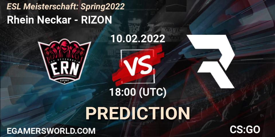 Rhein Neckar - RIZON: ennuste. 10.02.2022 at 18:00, Counter-Strike (CS2), ESL Meisterschaft: Spring 2022