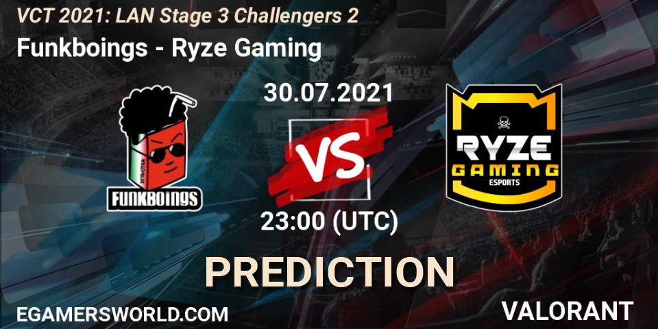 Funkboings - Ryze Gaming: ennuste. 30.07.2021 at 23:00, VALORANT, VCT 2021: LAN Stage 3 Challengers 2