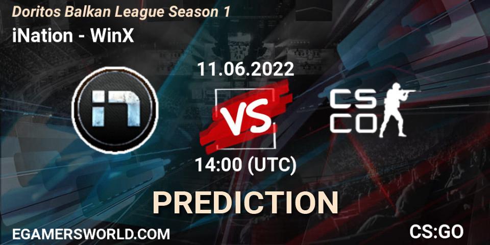 iNation - WinX: ennuste. 11.06.2022 at 14:10, Counter-Strike (CS2), Doritos Balkan League Season 1
