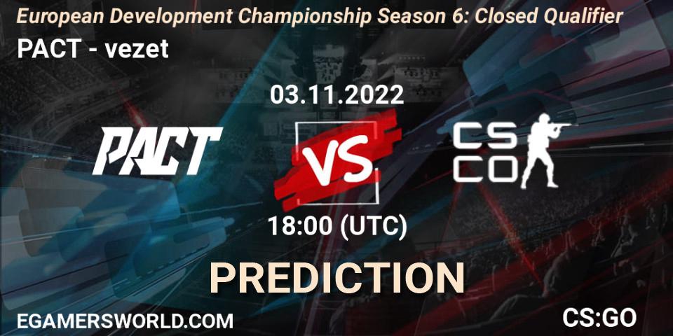 PACT - vezet: ennuste. 03.11.2022 at 18:00, Counter-Strike (CS2), European Development Championship Season 6: Closed Qualifier
