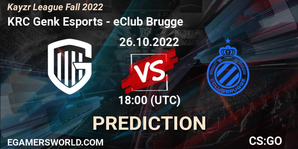 KRC Genk Esports - eClub Brugge: ennuste. 26.10.2022 at 18:00, Counter-Strike (CS2), Kayzr League Fall 2022