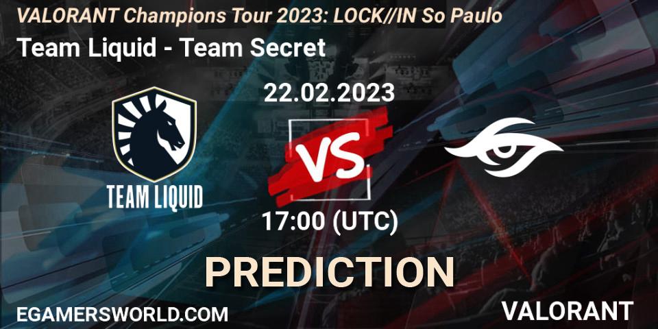 Team Liquid - Team Secret: ennuste. 22.02.23, VALORANT, VALORANT Champions Tour 2023: LOCK//IN São Paulo