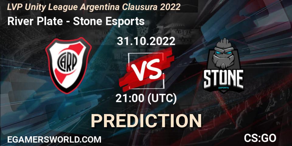 River Plate - Stone Esports: ennuste. 31.10.2022 at 21:00, Counter-Strike (CS2), LVP Unity League Argentina Clausura 2022