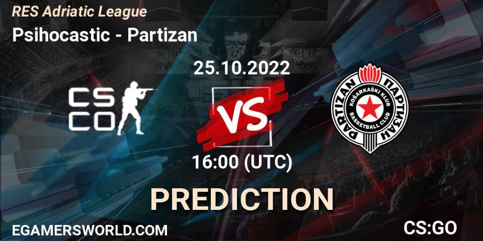 Psihocastic - Partizan: ennuste. 25.10.2022 at 16:00, Counter-Strike (CS2), RES Adriatic League