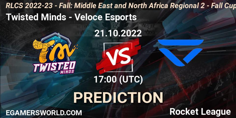 Twisted Minds - Veloce Esports: ennuste. 21.10.22, Rocket League, RLCS 2022-23 - Fall: Middle East and North Africa Regional 2 - Fall Cup