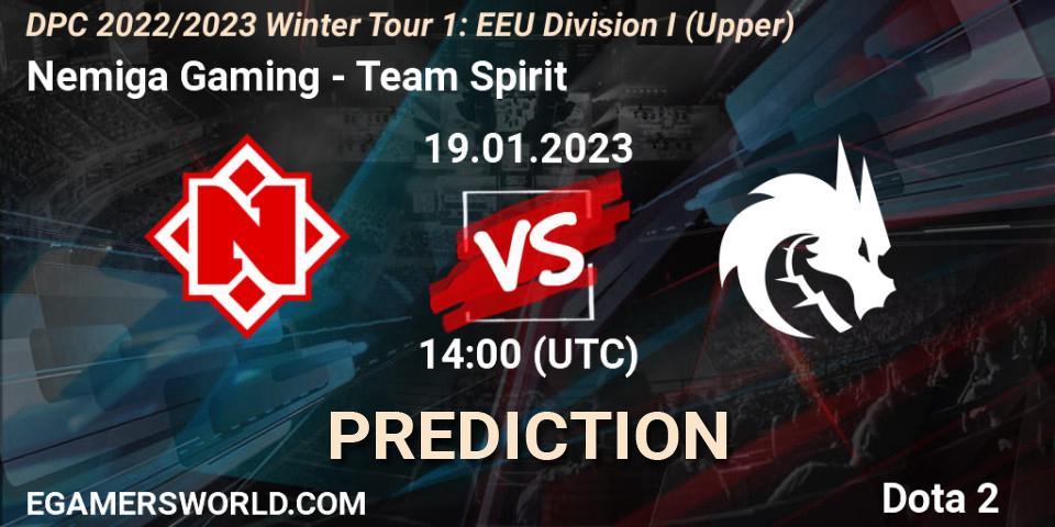 Nemiga Gaming - Team Spirit: ennuste. 19.01.23, Dota 2, DPC 2022/2023 Winter Tour 1: EEU Division I (Upper)