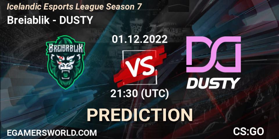 Breiðablik - DUSTY: ennuste. 01.12.22, CS2 (CS:GO), Icelandic Esports League Season 7