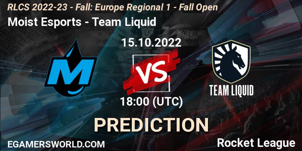 Moist Esports - Team Liquid: ennuste. 15.10.2022 at 18:25, Rocket League, RLCS 2022-23 - Fall: Europe Regional 1 - Fall Open