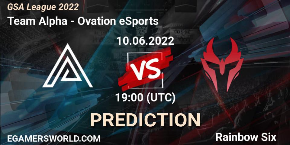 Team Alpha - Ovation eSports: ennuste. 10.06.2022 at 19:00, Rainbow Six, GSA League 2022