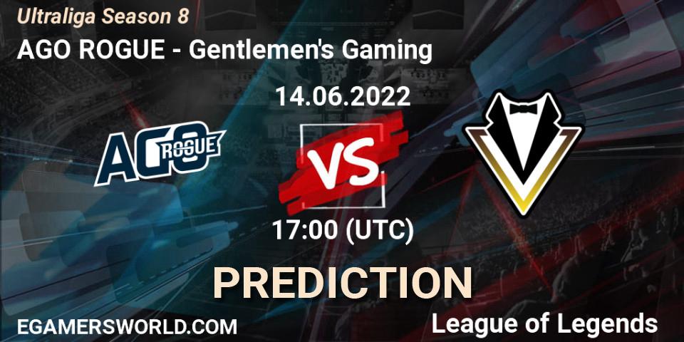 AGO ROGUE - Gentlemen's Gaming: ennuste. 14.06.2022 at 17:00, LoL, Ultraliga Season 8