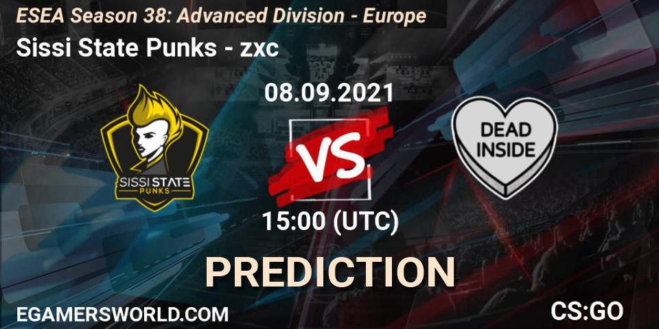 Sissi State Punks - zxc: ennuste. 08.09.2021 at 15:00, Counter-Strike (CS2), ESEA Season 38: Advanced Division - Europe