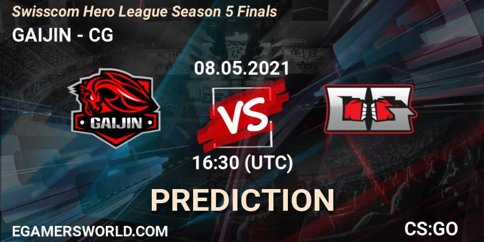 GAIJIN - CG: ennuste. 08.05.2021 at 16:45, Counter-Strike (CS2), Swisscom Hero League Season 5 Finals