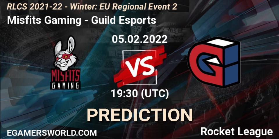 Misfits Gaming - Guild Esports: ennuste. 05.02.2022 at 19:30, Rocket League, RLCS 2021-22 - Winter: EU Regional Event 2