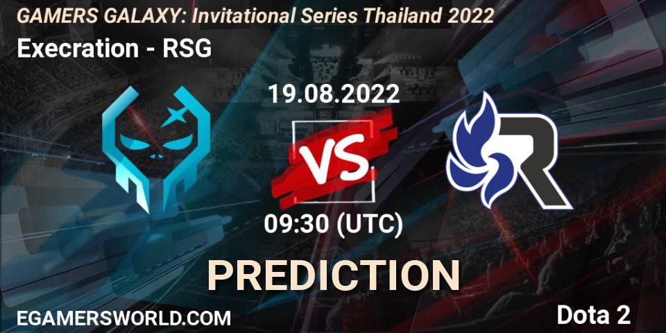 Execration - RSG: ennuste. 19.08.2022 at 10:00, Dota 2, GAMERS GALAXY: Invitational Series Thailand 2022