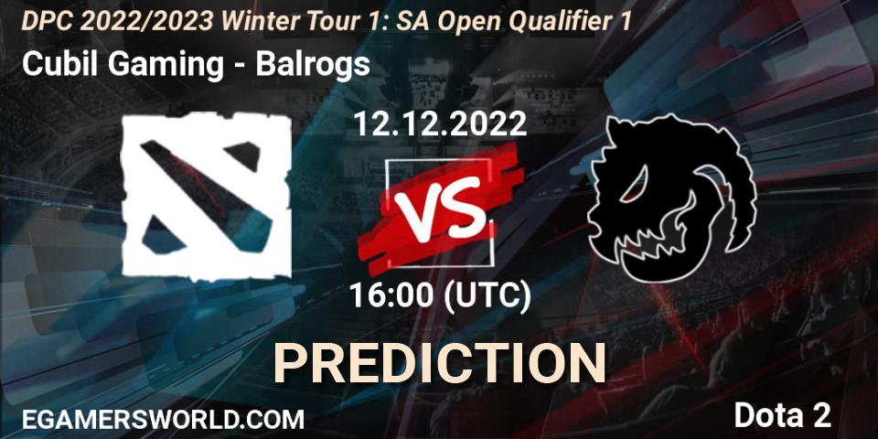 Cubil Gaming - Balrogs: ennuste. 12.12.2022 at 16:08, Dota 2, DPC 2022/2023 Winter Tour 1: SA Open Qualifier 1