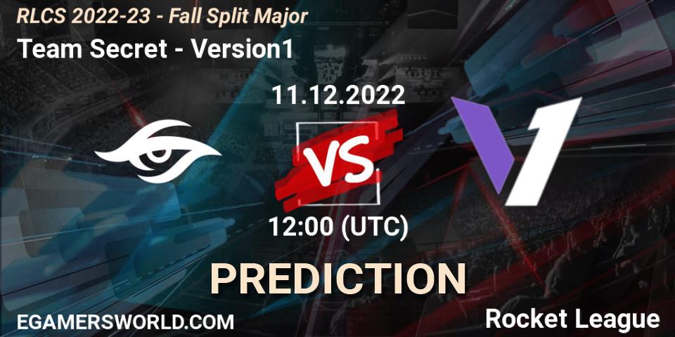 Team Secret - Version1: ennuste. 11.12.22, Rocket League, RLCS 2022-23 - Fall Split Major