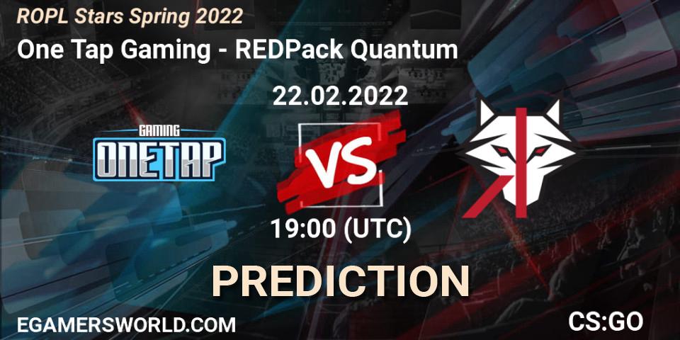 One Tap Gaming - REDPack Quantum: ennuste. 22.02.2022 at 19:00, Counter-Strike (CS2), ROPL Stars Spring 2022