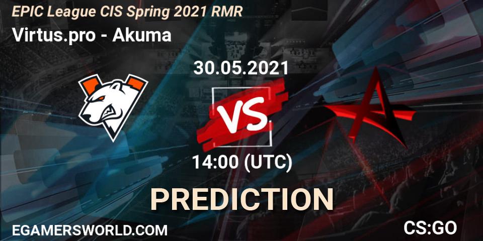 Virtus.pro - Akuma: ennuste. 30.05.2021 at 14:00, Counter-Strike (CS2), EPIC League CIS Spring 2021 RMR