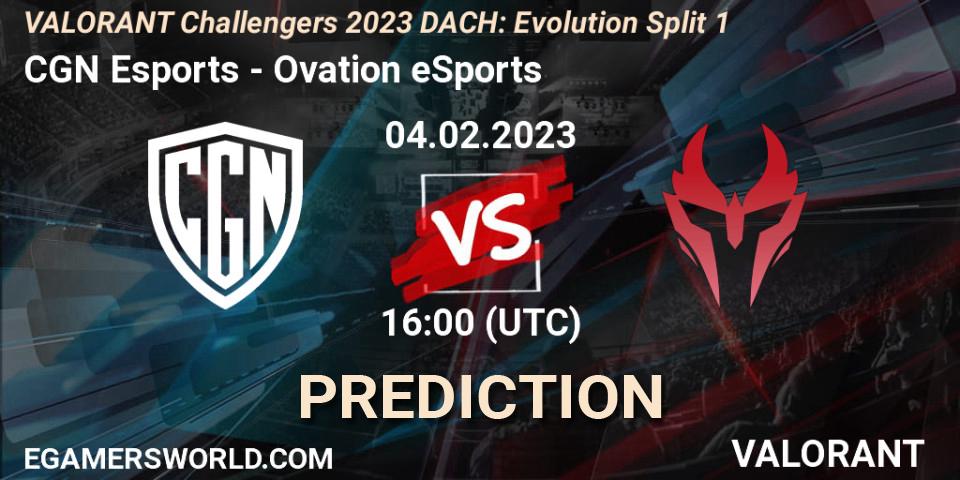 CGN Esports - Ovation eSports: ennuste. 04.02.23, VALORANT, VALORANT Challengers 2023 DACH: Evolution Split 1