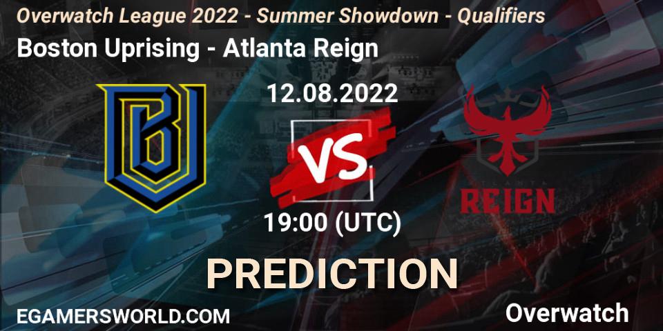 Boston Uprising - Atlanta Reign: ennuste. 12.08.2022 at 19:00, Overwatch, Overwatch League 2022 - Summer Showdown - Qualifiers