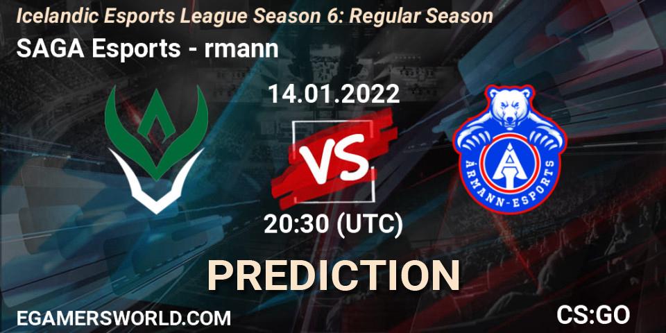 SAGA Esports - Ármann: ennuste. 14.01.2022 at 20:30, Counter-Strike (CS2), Icelandic Esports League Season 6: Regular Season