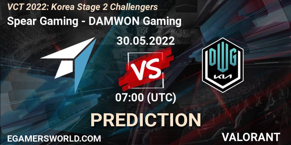 Spear Gaming - DAMWON Gaming: ennuste. 30.05.2022 at 07:00, VALORANT, VCT 2022: Korea Stage 2 Challengers