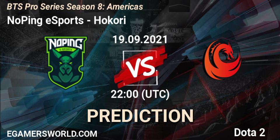 NoPing eSports - Hokori: ennuste. 19.09.2021 at 21:40, Dota 2, BTS Pro Series Season 8: Americas
