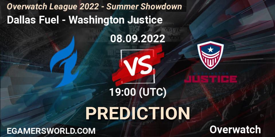 Dallas Fuel - Washington Justice: ennuste. 08.09.2022 at 19:00, Overwatch, Overwatch League 2022 - Summer Showdown