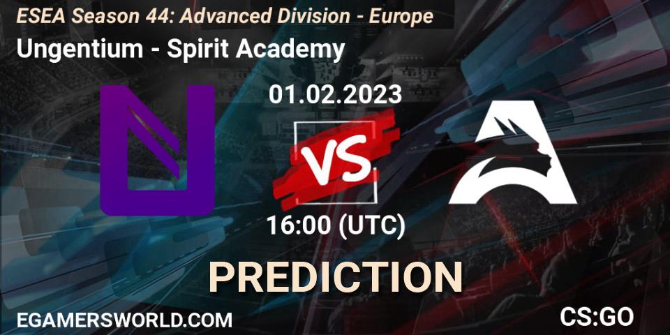 Ungentium - Spirit Academy: ennuste. 01.02.23, CS2 (CS:GO), ESEA Season 44: Advanced Division - Europe