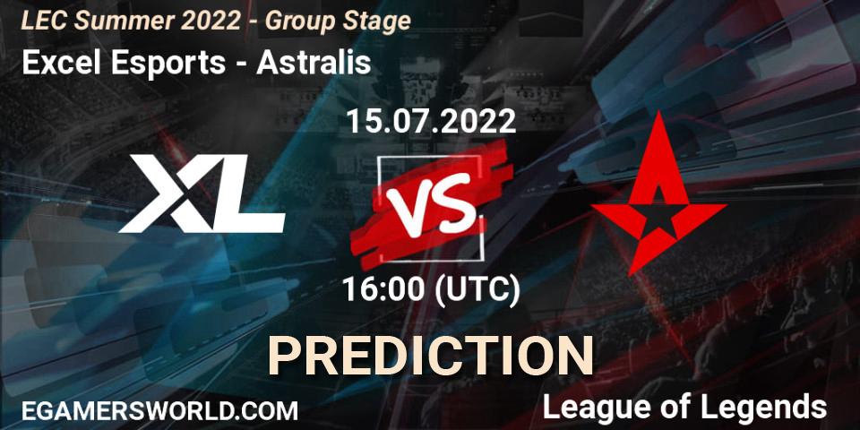 Excel Esports - Astralis: ennuste. 15.07.2022 at 16:00, LoL, LEC Summer 2022 - Group Stage