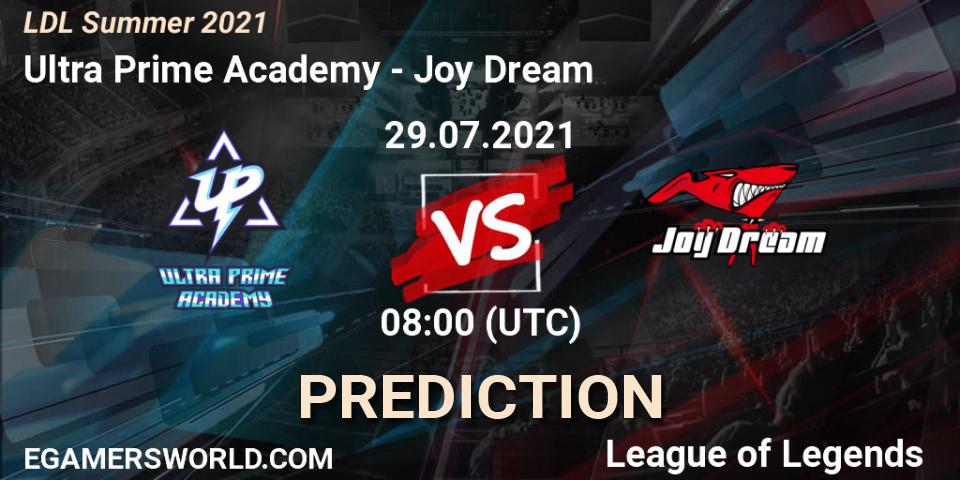 Ultra Prime Academy - Joy Dream: ennuste. 30.07.2021 at 08:00, LoL, LDL Summer 2021