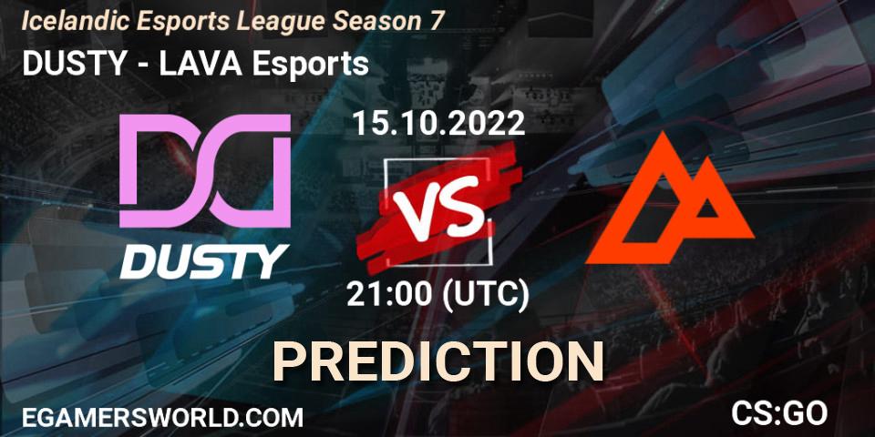 DUSTY - LAVA Esports: ennuste. 15.10.2022 at 21:00, Counter-Strike (CS2), Icelandic Esports League Season 7