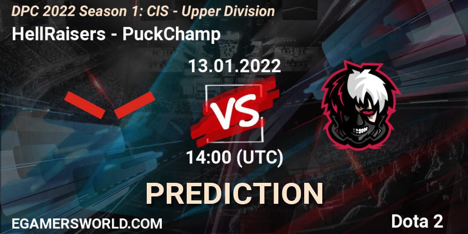 HellRaisers - PuckChamp: ennuste. 13.01.2022 at 14:48, Dota 2, DPC 2022 Season 1: CIS - Upper Division