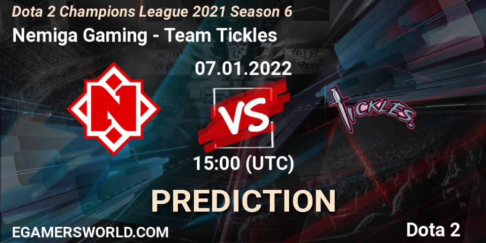 Nemiga Gaming - Team Tickles: ennuste. 06.01.2022 at 15:00, Dota 2, Dota 2 Champions League 2021 Season 6