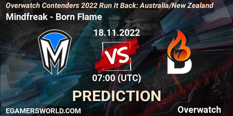 Mindfreak - Born Flame: ennuste. 18.11.2022 at 07:00, Overwatch, Overwatch Contenders 2022 - Australia/New Zealand - November