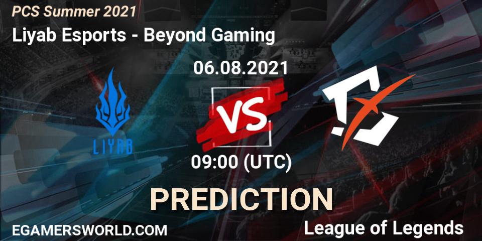 Liyab Esports - Beyond Gaming: ennuste. 06.08.2021 at 09:00, LoL, PCS Summer 2021