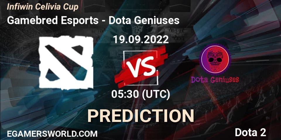 Gamebred Esports - Dota Geniuses: ennuste. 19.09.2022 at 05:29, Dota 2, Infiwin Celivia Cup 
