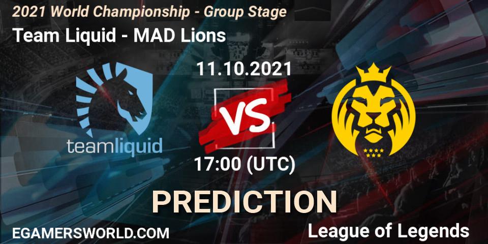 Team Liquid - MAD Lions: ennuste. 11.10.2021 at 17:00, LoL, 2021 World Championship - Group Stage