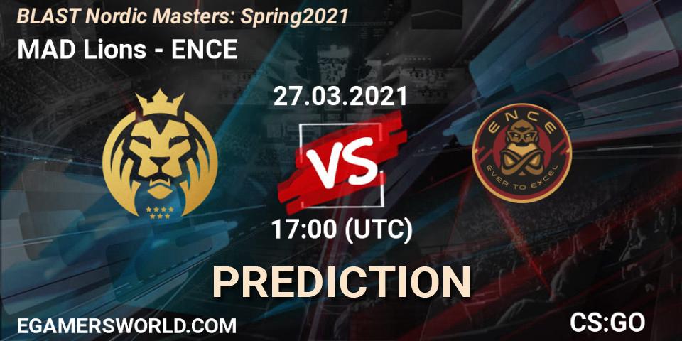 MAD Lions - ENCE: ennuste. 27.03.2021 at 17:05, Counter-Strike (CS2), BLAST Nordic Masters: Spring 2021