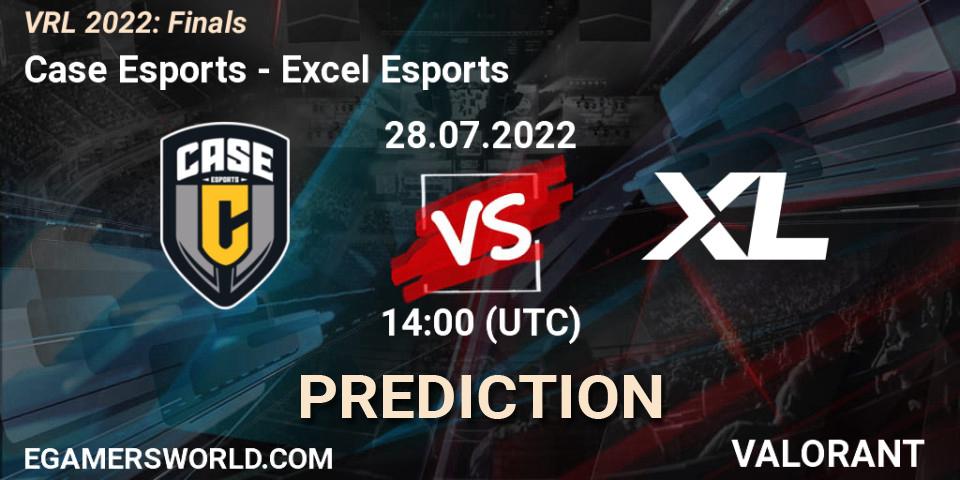 Case Esports - Excel Esports: ennuste. 28.07.2022 at 14:00, VALORANT, VRL 2022: Finals