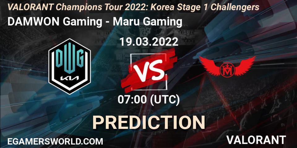 DAMWON Gaming - Maru Gaming: ennuste. 19.03.2022 at 07:00, VALORANT, VCT 2022: Korea Stage 1 Challengers