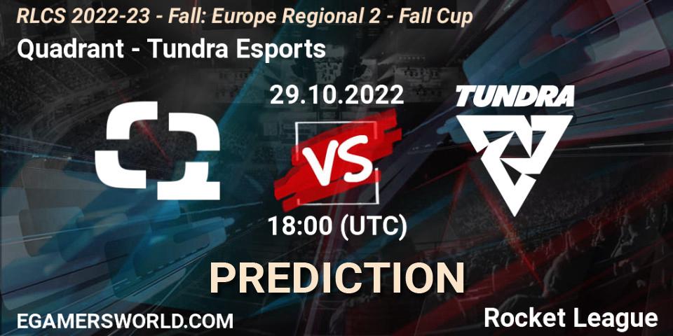 Quadrant - Tundra Esports: ennuste. 29.10.2022 at 18:00, Rocket League, RLCS 2022-23 - Fall: Europe Regional 2 - Fall Cup